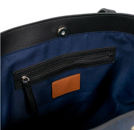 NWA 6950 Lunar Gabbro Meteorite vegan leather tote bag