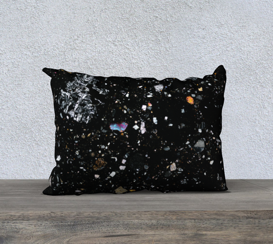 NWA 7034 ‘Black Beauty’ Martian Meteorite 20"x14" pillow case