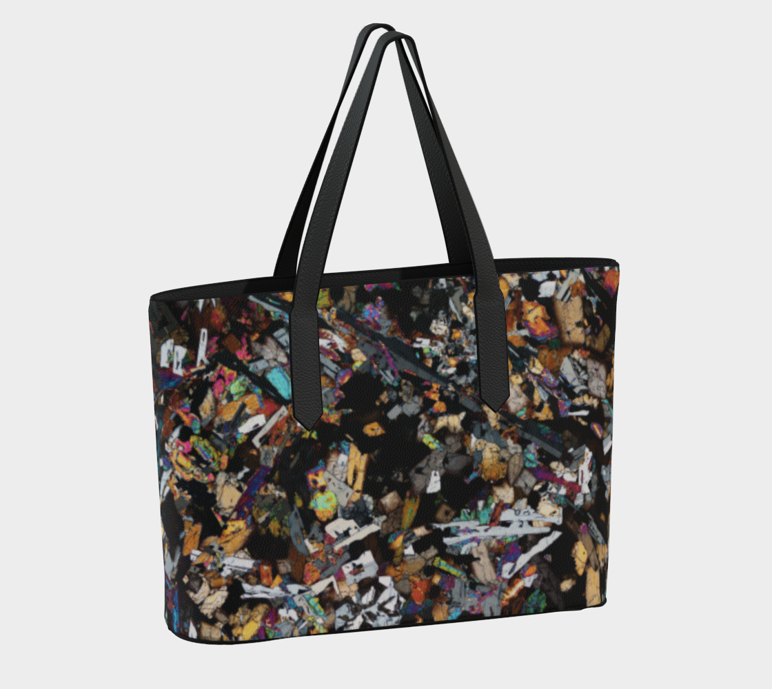 D'Orbigny Angrite Achondrite Meteorite vegan leather tote bag