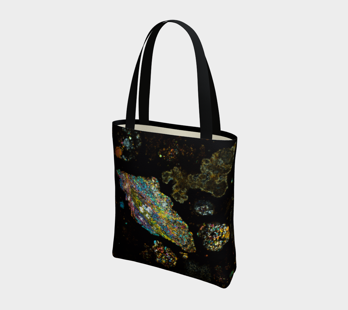 NWA 3118 Carbonaceous Chondrite Meteorite tote bag - barred olivine