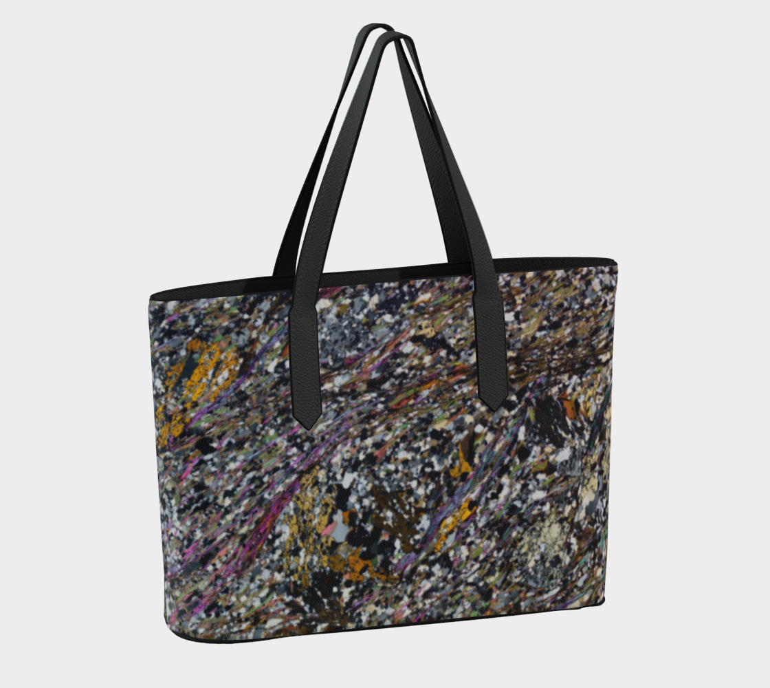 Pelitic Schist (Norumbega Fault System, Maine) vegan leather tote bag