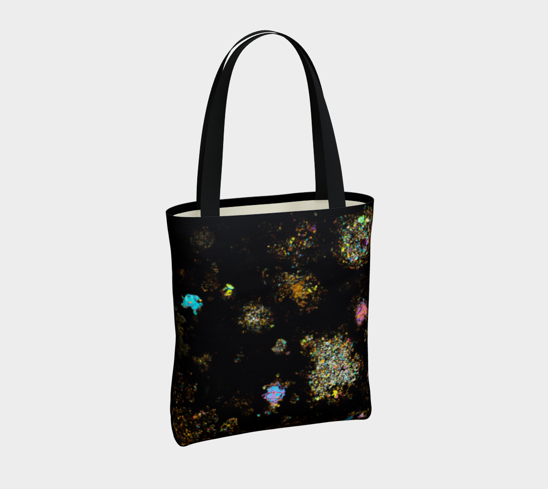 NWA 3118 Carbonaceous Chondrite Meteorite tote bag - barred olivine