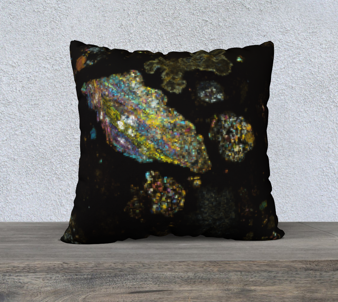 NWA 3118 Carbonaceous Chondrite Meteorite 22"x22" pillow case - barred olivine