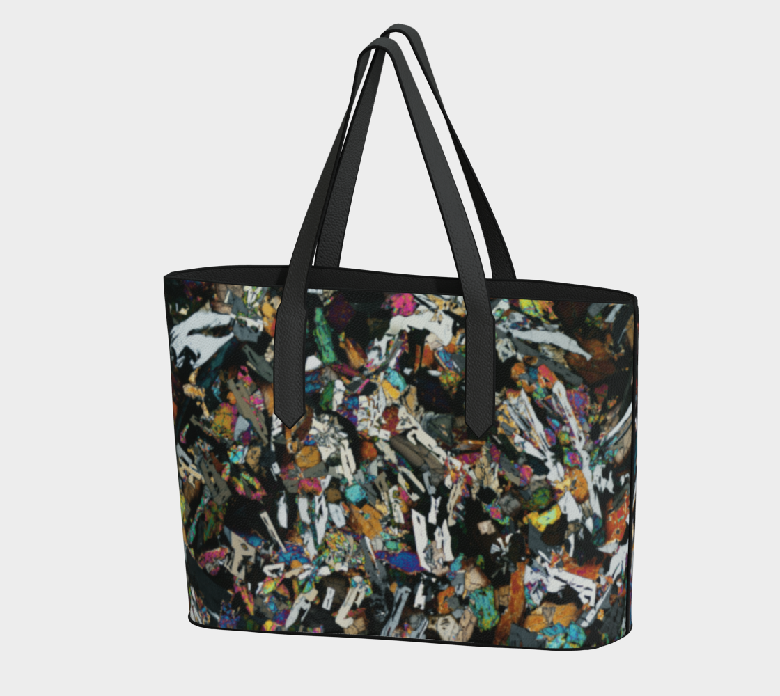 D'Orbigny Angrite Achondrite Meteorite vegan leather tote bag