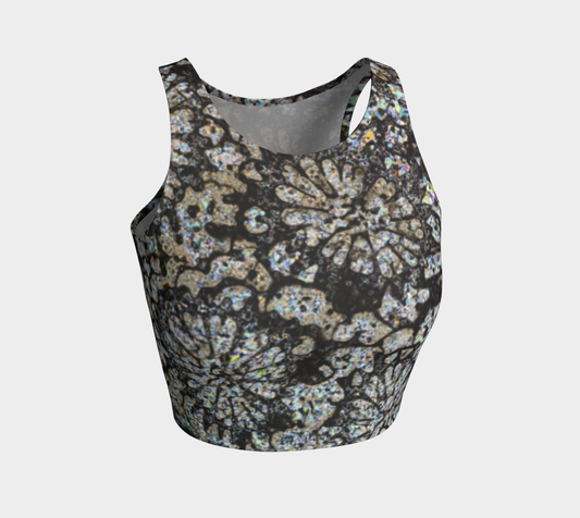 Fossil Coral athletic crop top