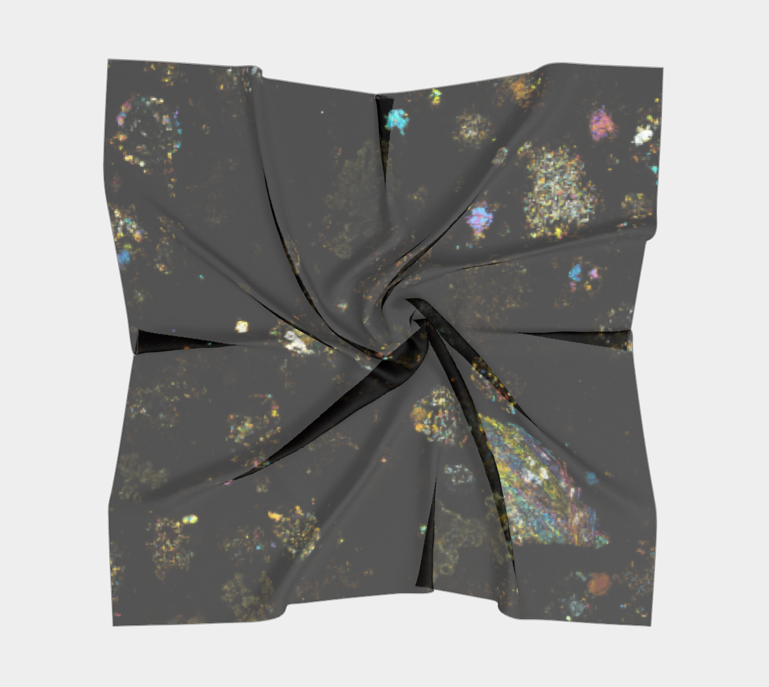 NWA 3118 Carbonaceous Chondrite Meteorite square scarf - barred olivine