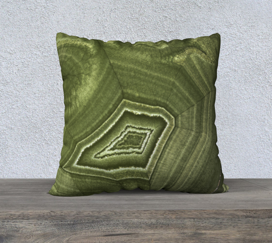 Malachite ‘Verde’ (Bisbee, AZ) 22"x22" pillow case