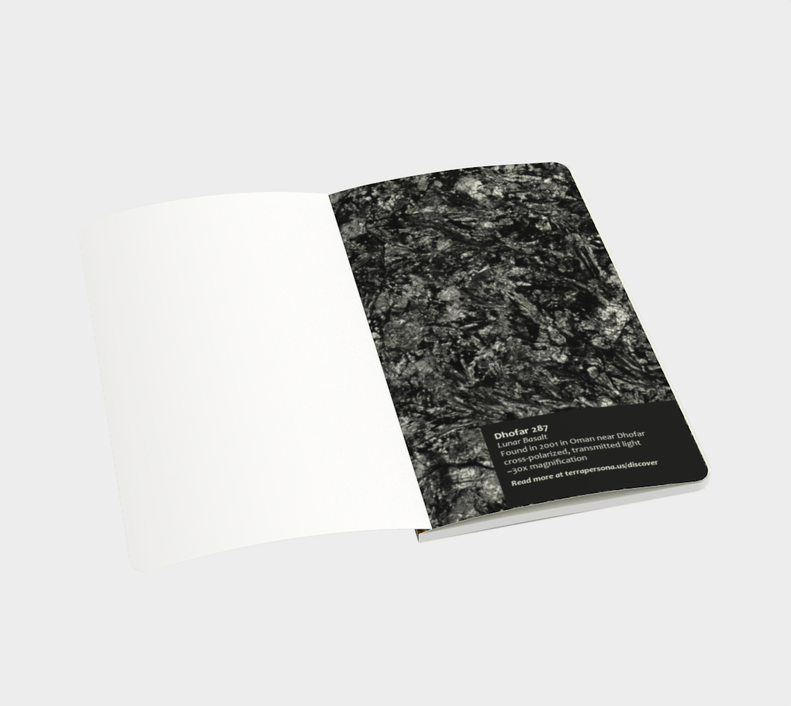 Dhofar 287 Lunar Basalt Meteorite softcover journal 5" x 8.25"