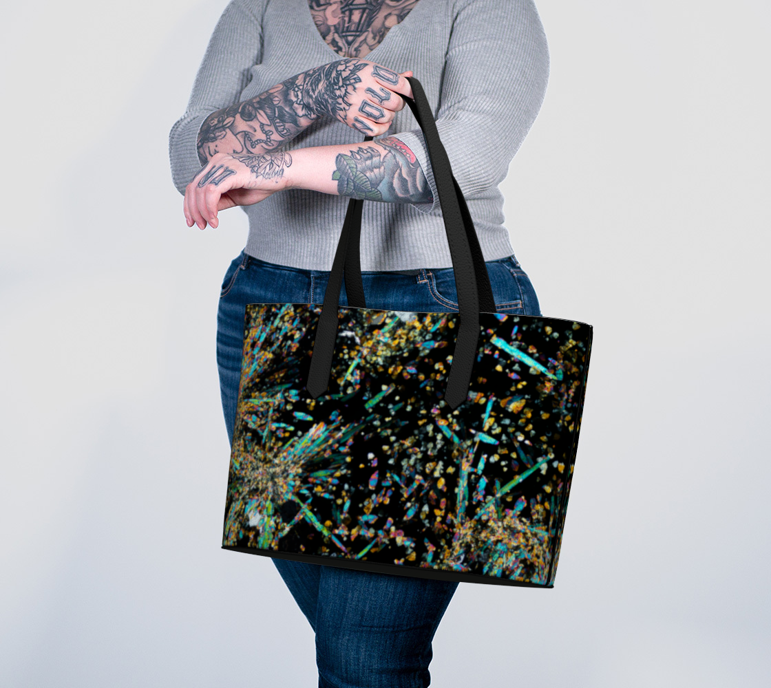 Tourmaline Breccia Pipe (Soledad project, Peru) vegan leather tote bag