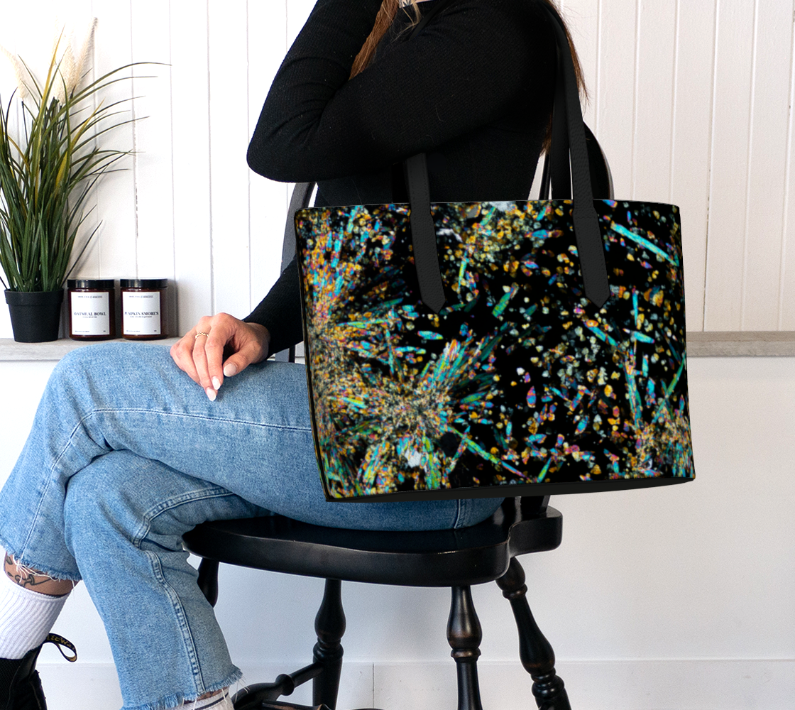 Tourmaline Breccia Pipe (Soledad project, Peru) vegan leather tote bag