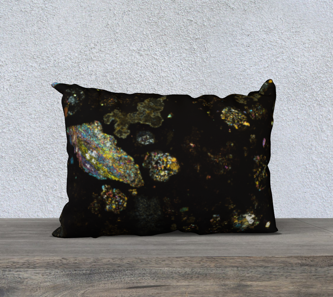 NWA 3118 Carbonaceous Chondrite Meteorite 20"x14" pillow case - barred olivine