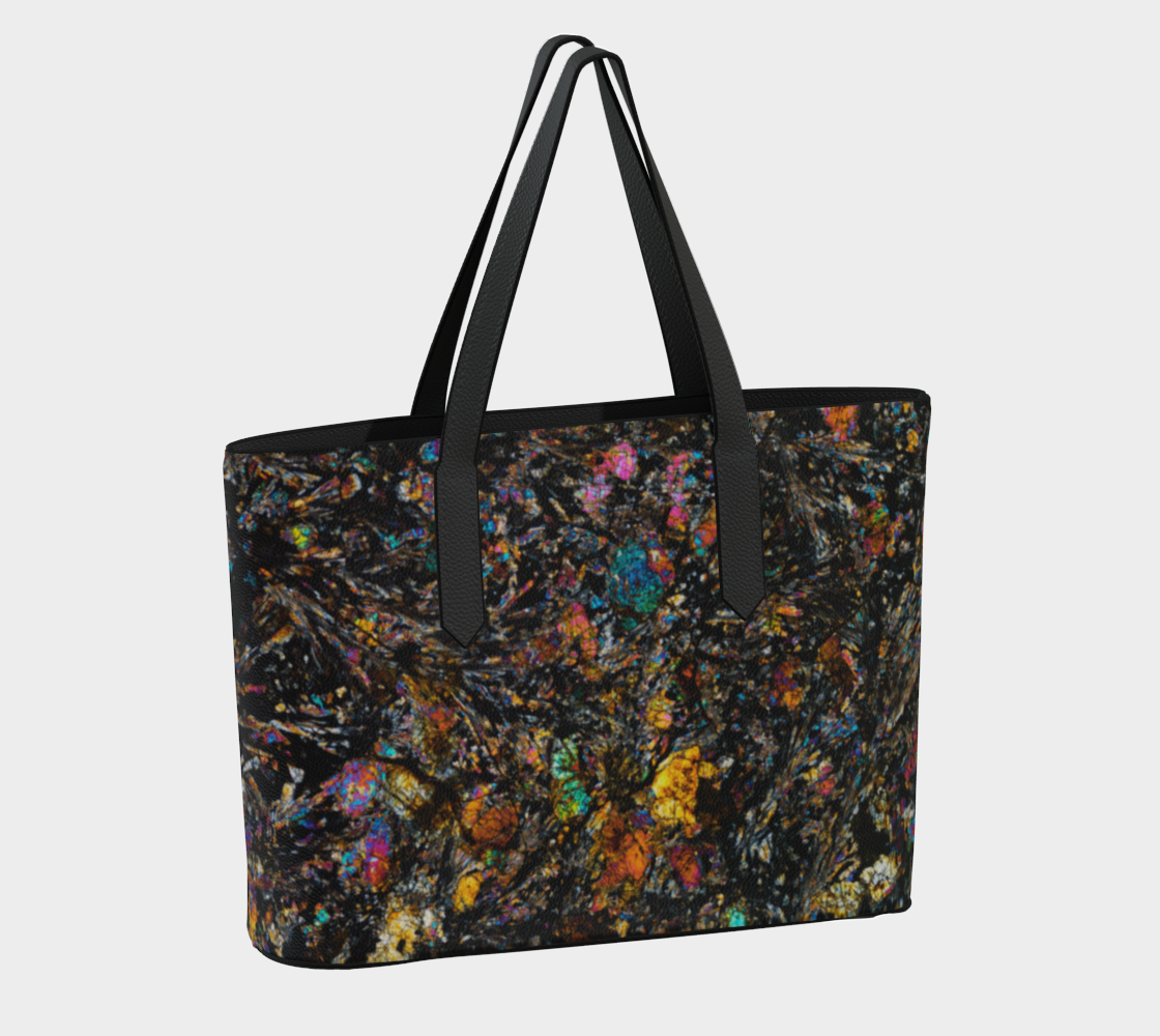 Dhofar 287 Lunar Basalt Meteorite vegan leather tote bag