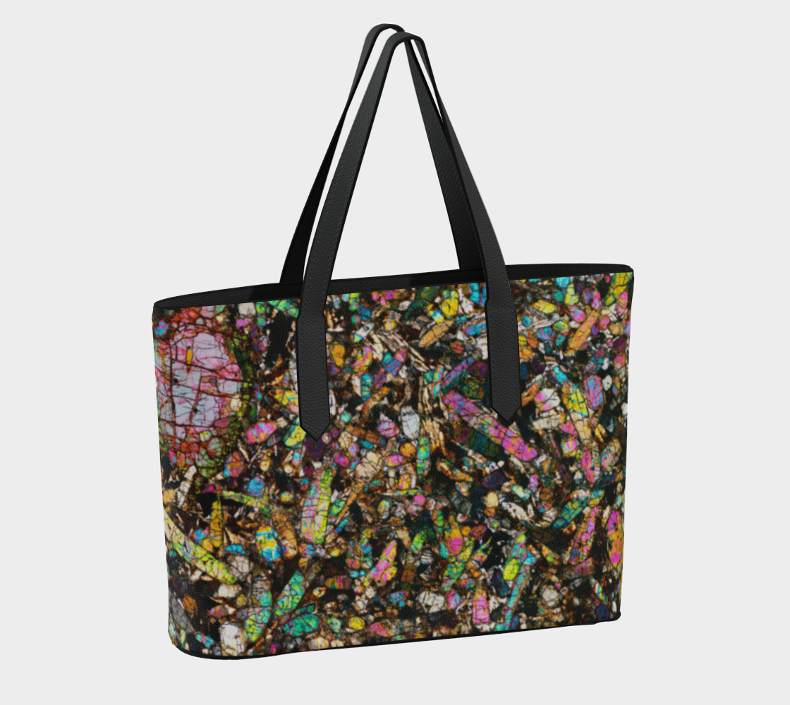 NWA 10153 Martian Nakhlite Meteorite vegan leather tote bag