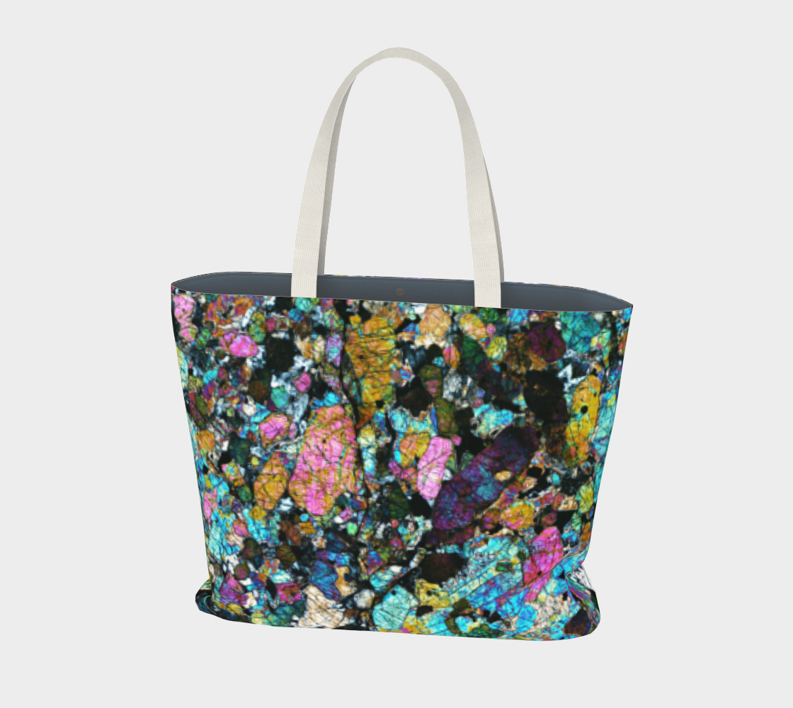 NWA 6950 Lunar Gabbro Meteorite large tote bag