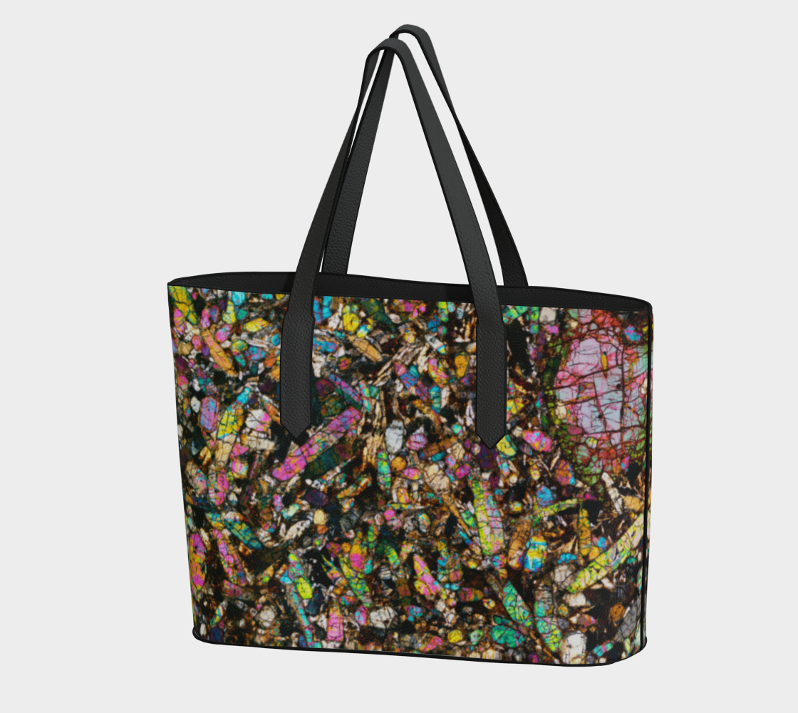 NWA 10153 Martian Nakhlite Meteorite vegan leather tote bag