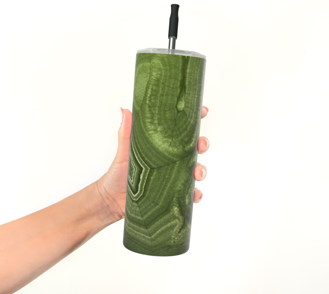 Malachite ‘Verde’ (Bisbee, AZ) stainless steel tumbler matte