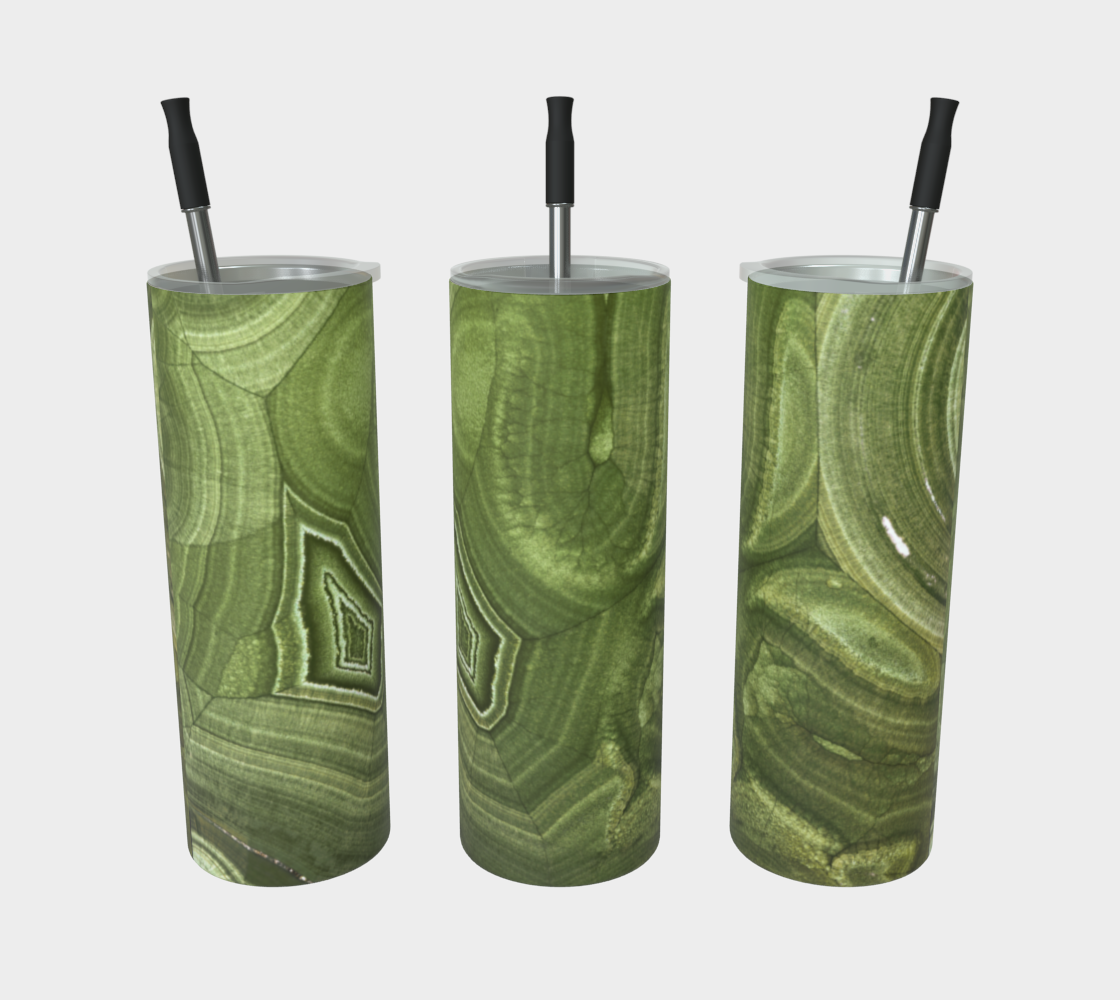 Malachite ‘Verde’ (Bisbee, AZ) stainless steel tumbler matte