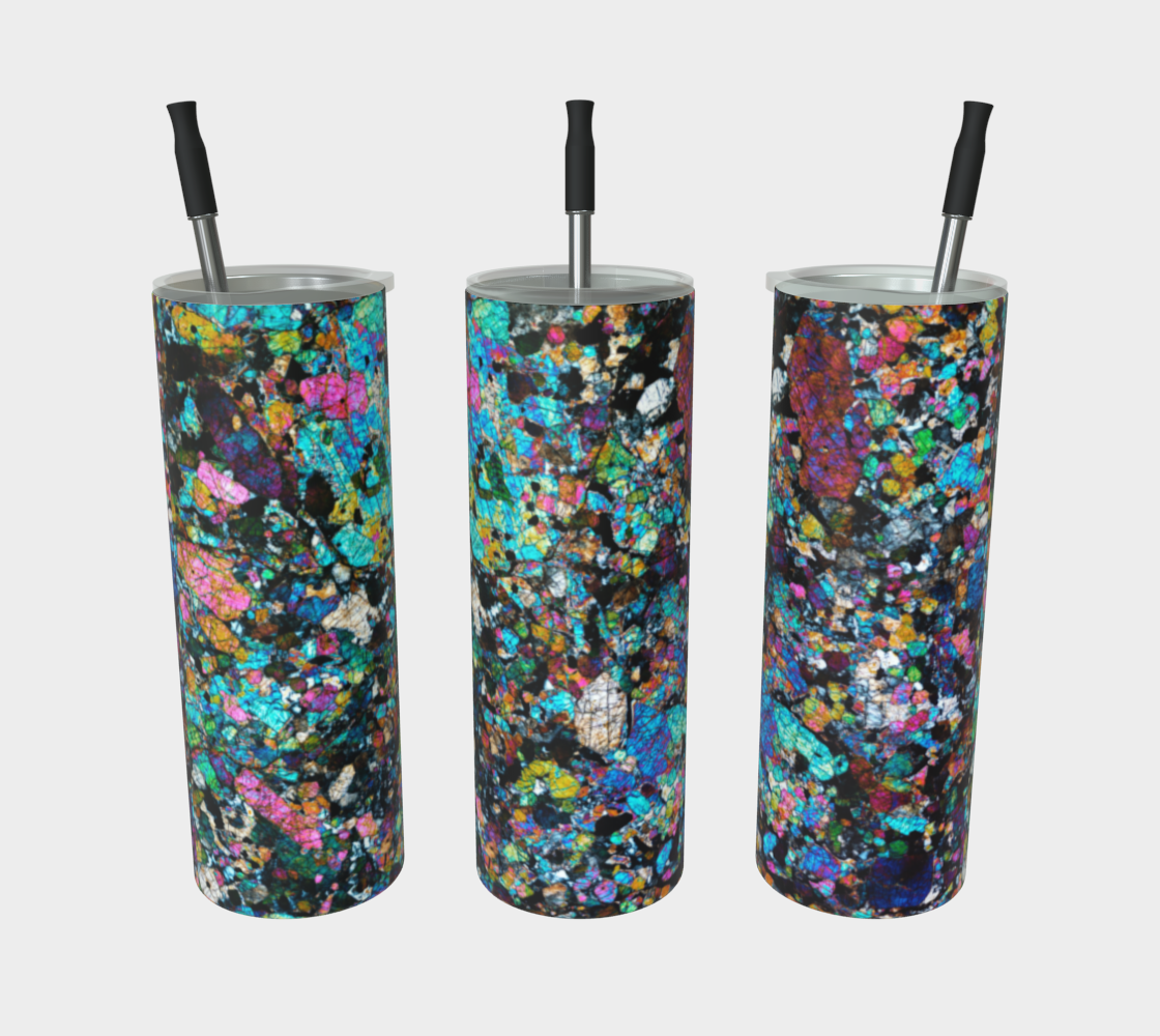 NWA 6950 Lunar Gabbro Meteorite stainless steel tumbler matte