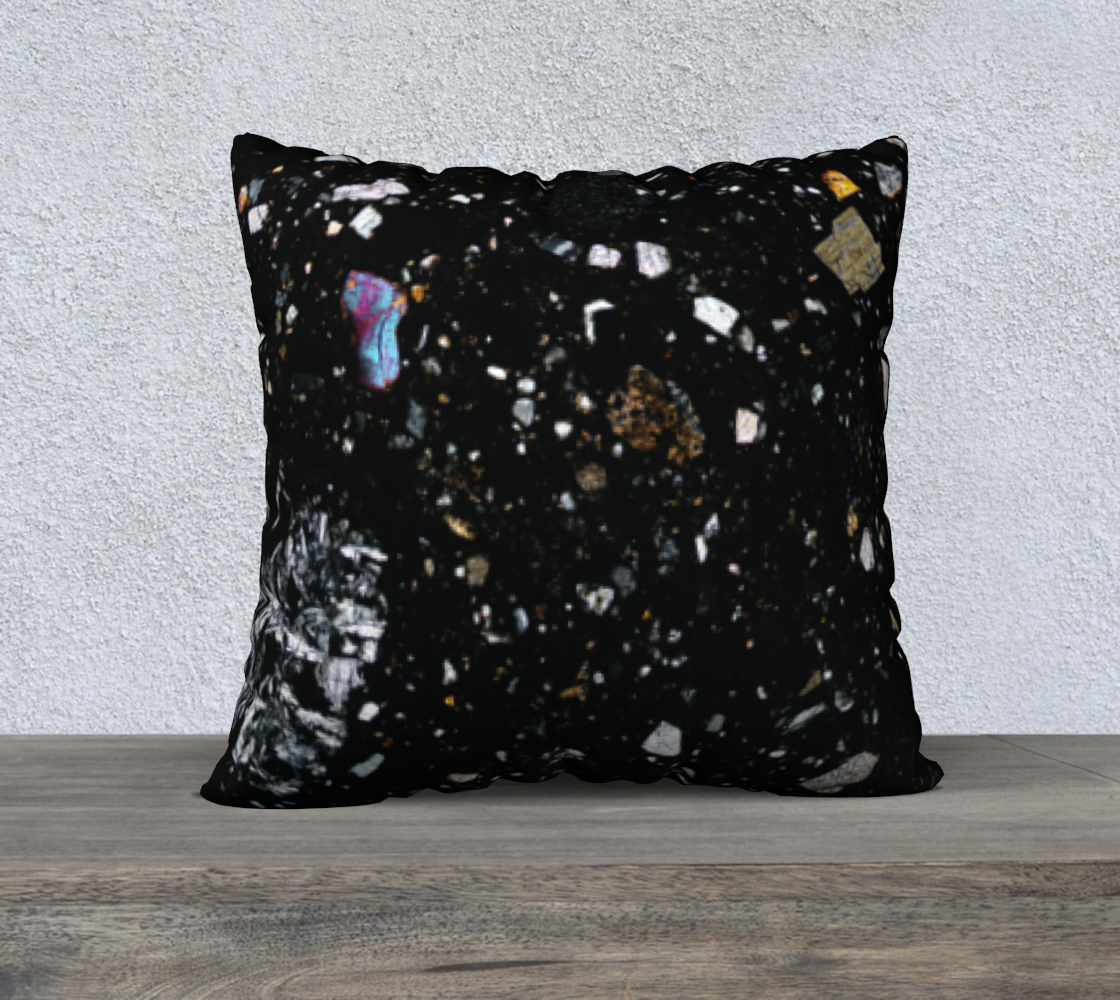 NWA 7034 ‘Black Beauty’ Martian Meteorite 22"x22" pillow case