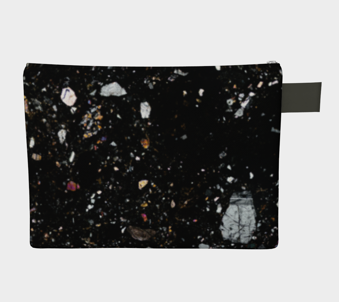 NWA 7034 ‘Black Beauty’ Martian Meteorite zipper carry-all