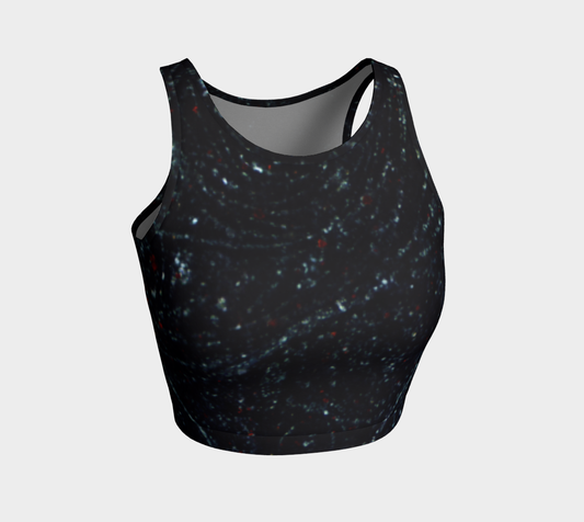 Bird's Eye Rhyolite 'Volcanic Universe' athletic crop top