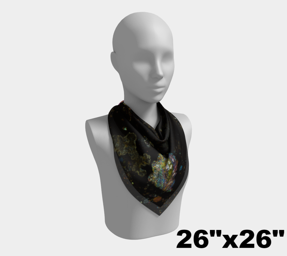 NWA 3118 Carbonaceous Chondrite Meteorite square scarf - barred olivine