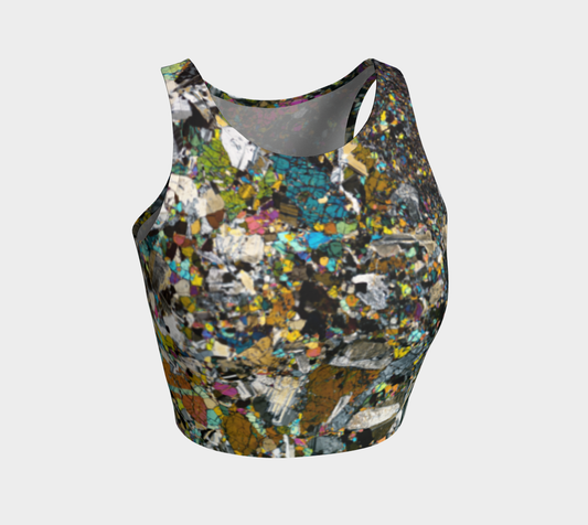 Tirhert Vestan Eucrite Meteorite athletic crop top