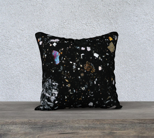 NWA 7034 ‘Black Beauty’ Martian Meteorite 18"x18" pillow case