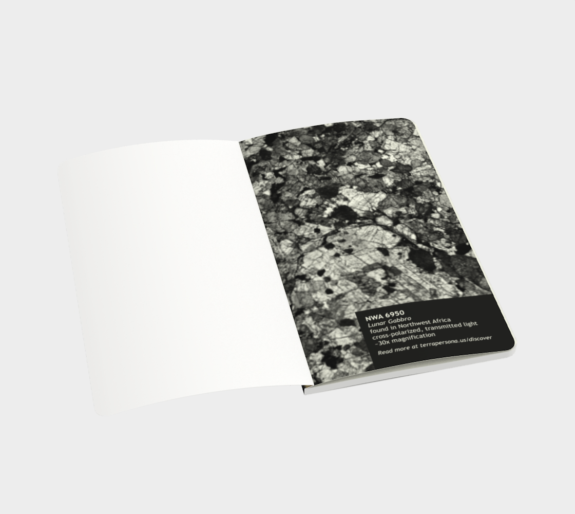 NWA 6950 Lunar Gabbro Meteorite softcover journal 5" x 8.25"