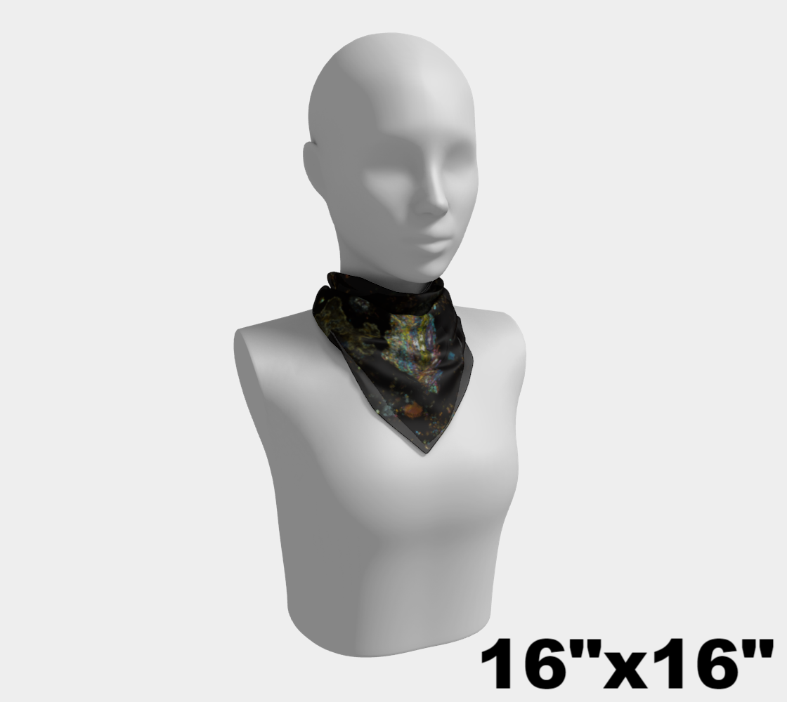 NWA 3118 Carbonaceous Chondrite Meteorite square scarf - barred olivine