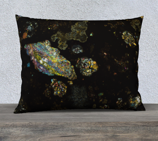 NWA 3118 Carbonaceous Chondrite Meteorite 26"x20" pillow case - barred olivine