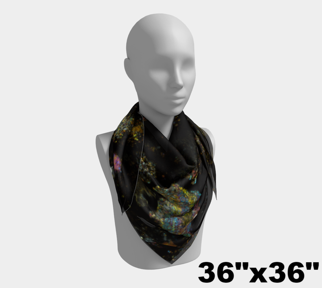 NWA 3118 Carbonaceous Chondrite Meteorite square scarf - barred olivine