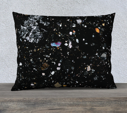 NWA 7034 ‘Black Beauty’ Martian Meteorite 26"x20" pillow case