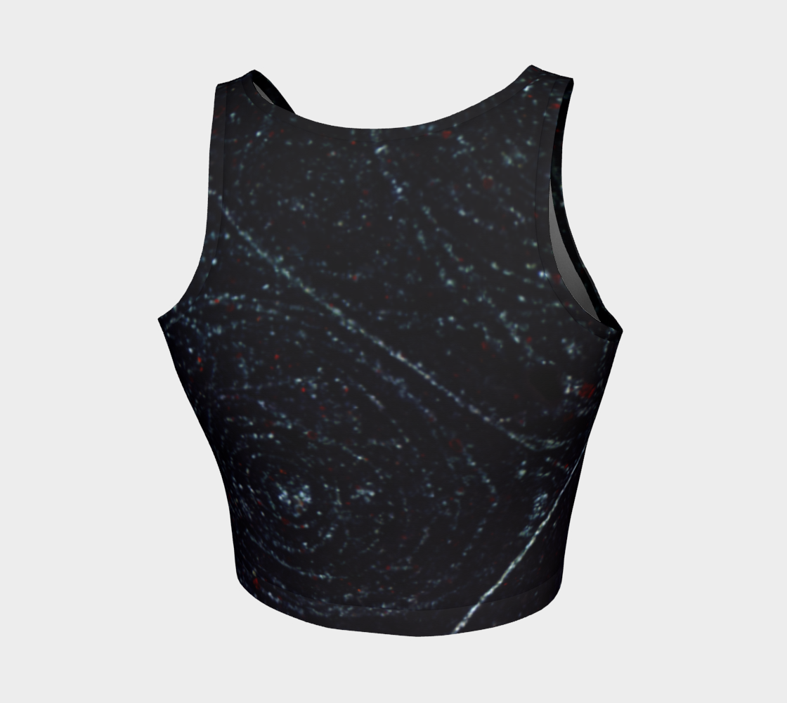 Bird's Eye Rhyolite 'Volcanic Universe' athletic crop top